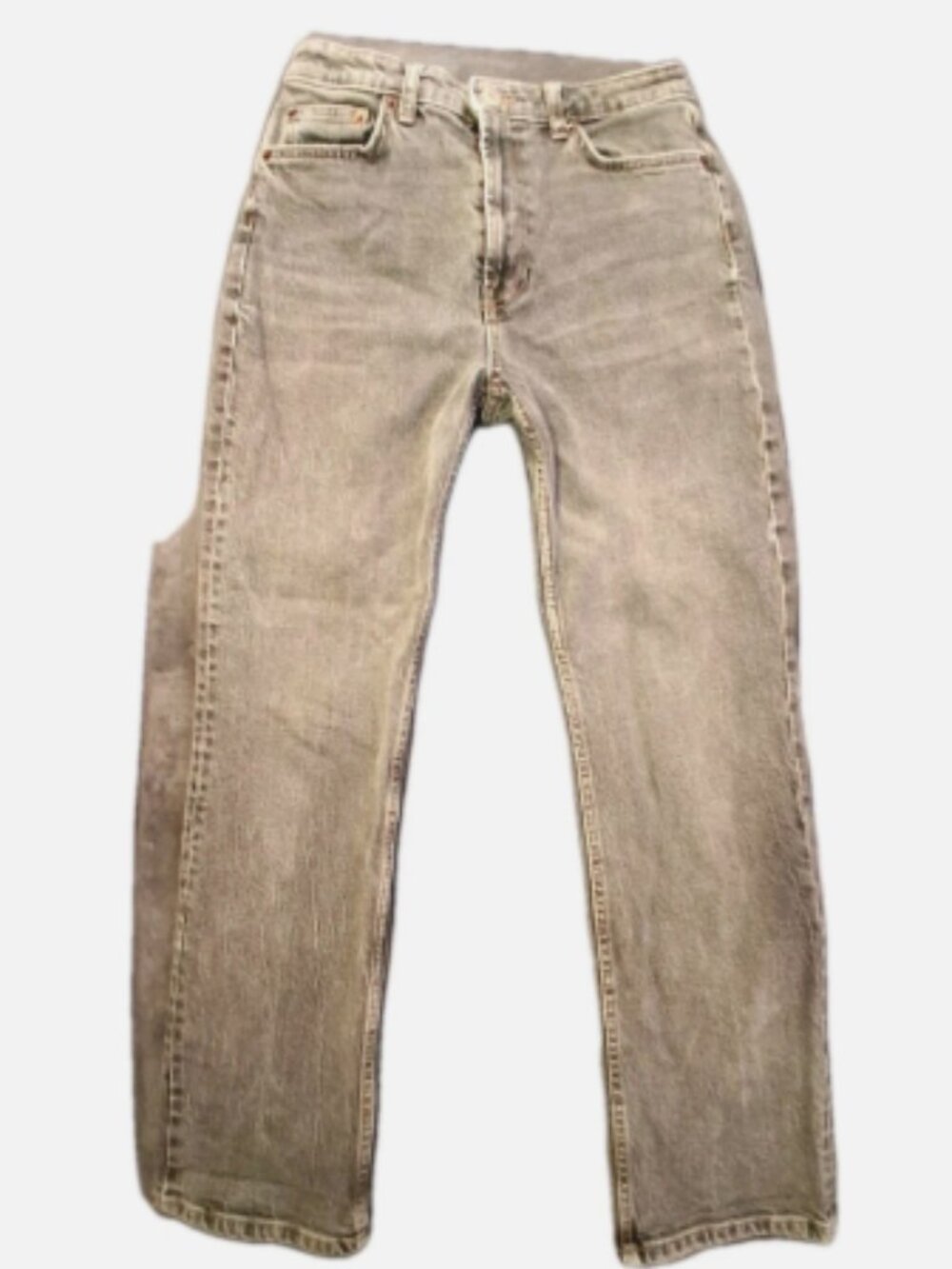 Vintage Zara Denim Jeans Size 6 Women's Gray Mid Rise Straight Medium Wash Y2K